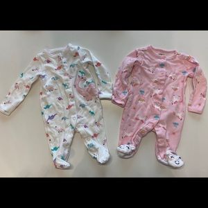 Set of 2 Carter’s Footed Sleepers - Size NB